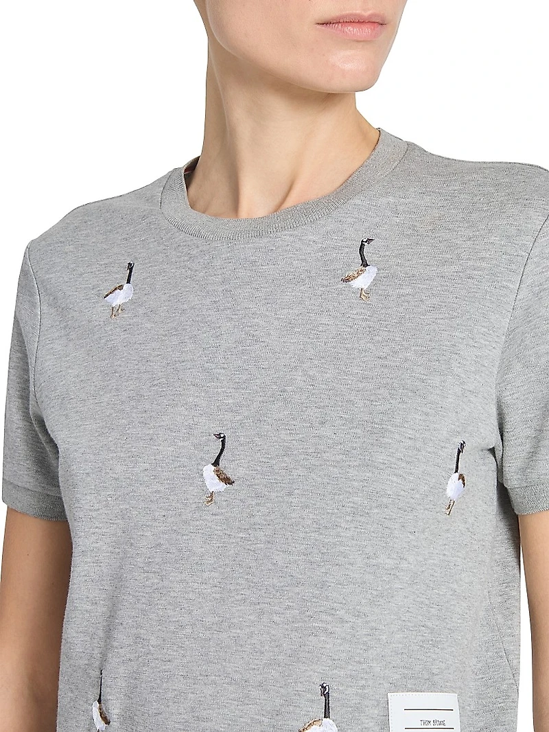 Goose-Printed Cotton T-Shirt