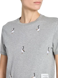 Goose-Printed Cotton T-Shirt