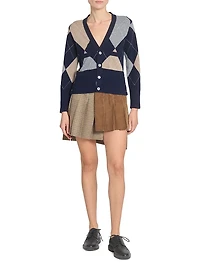 Argyle V-Neck Cashmere Cardigan
