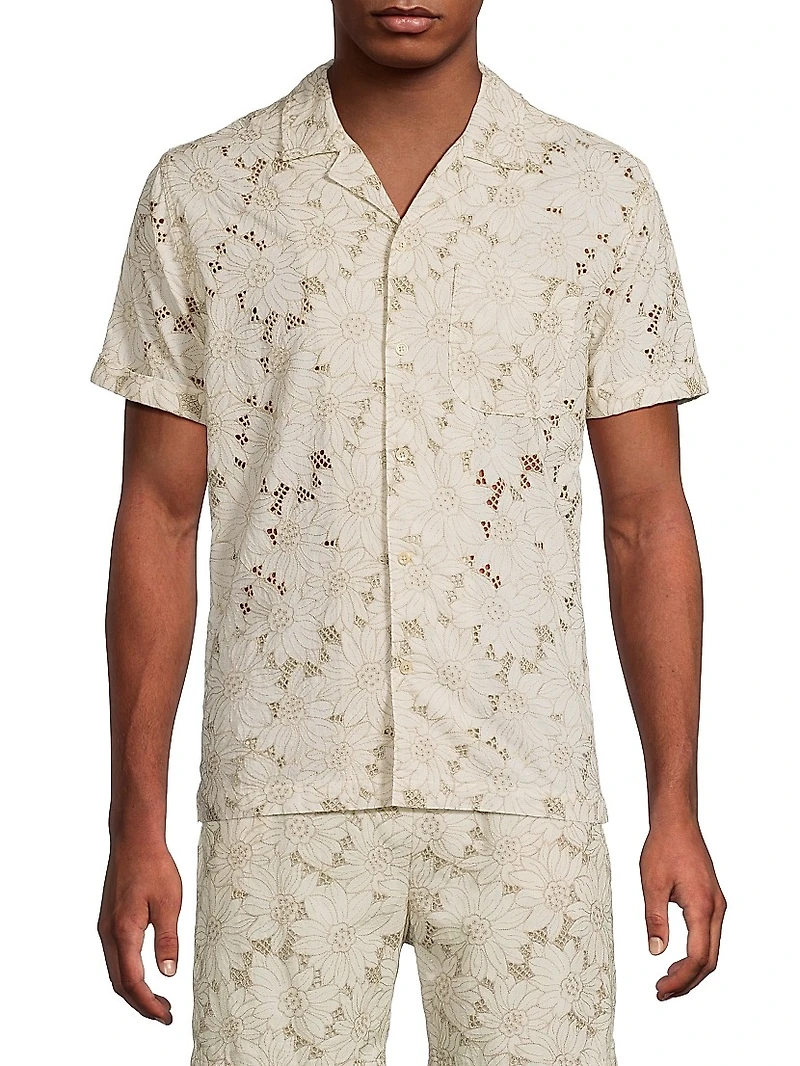 Tyler Floral Embroidered Short-Sleeve Shirt