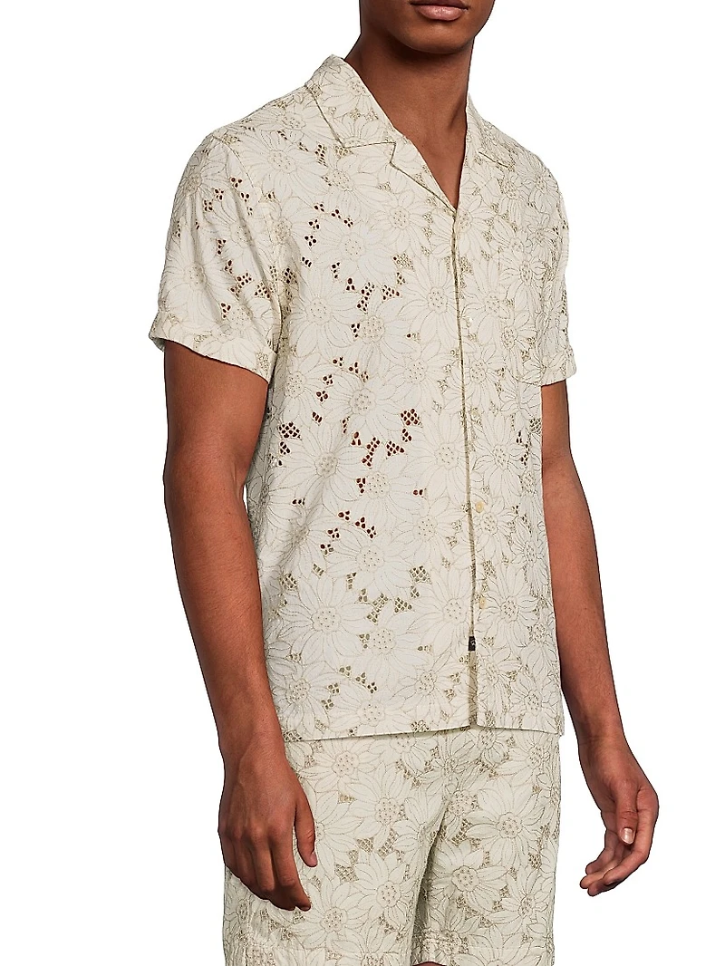 Tyler Floral Embroidered Short-Sleeve Shirt