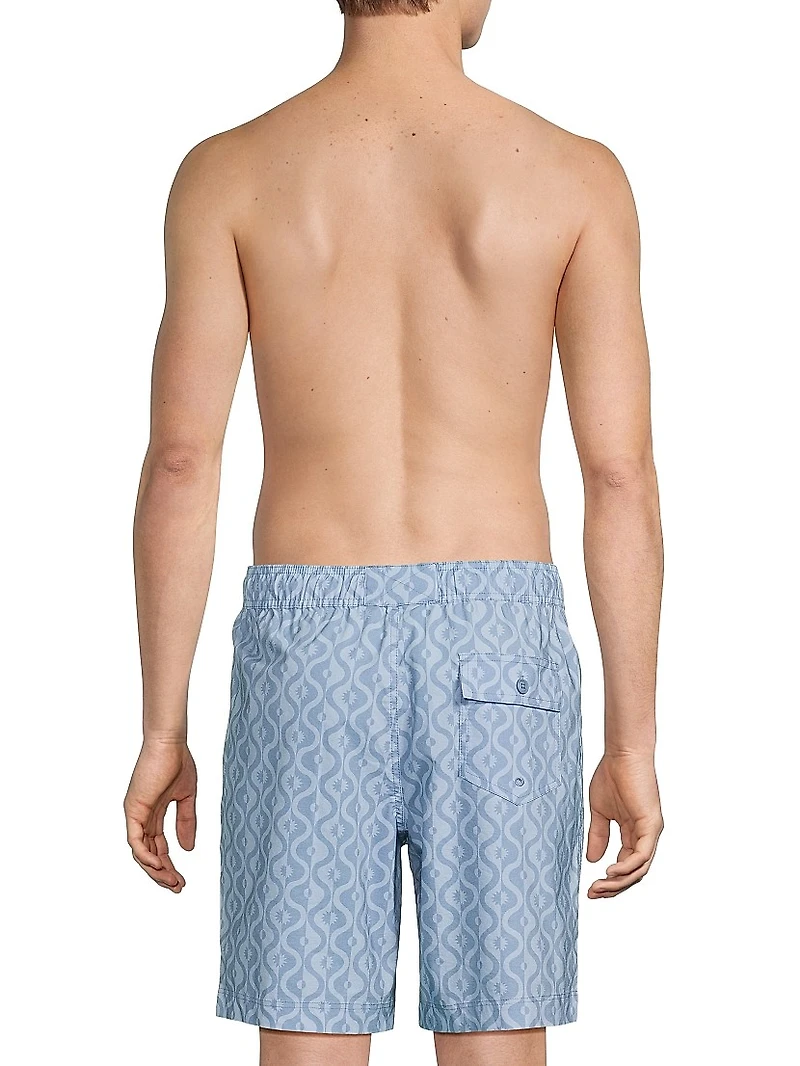 Kian Wave Print Swim Shorts