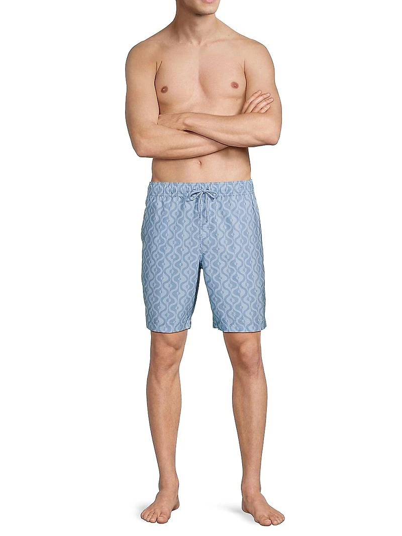 Kian Wave Print Swim Shorts