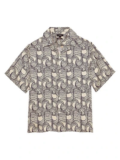 Wave Printed Camp Shirt