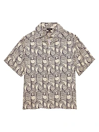 Wave Printed Camp Shirt