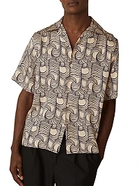 Wave Printed Camp Shirt