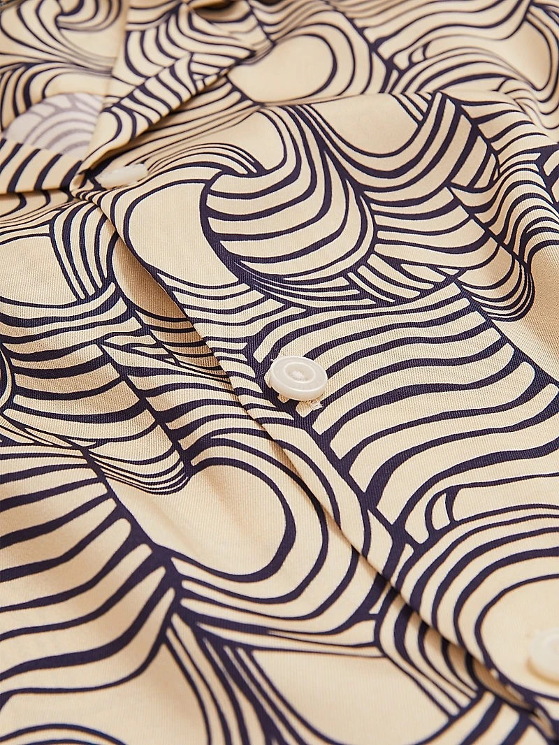 Wave Printed Camp Shirt