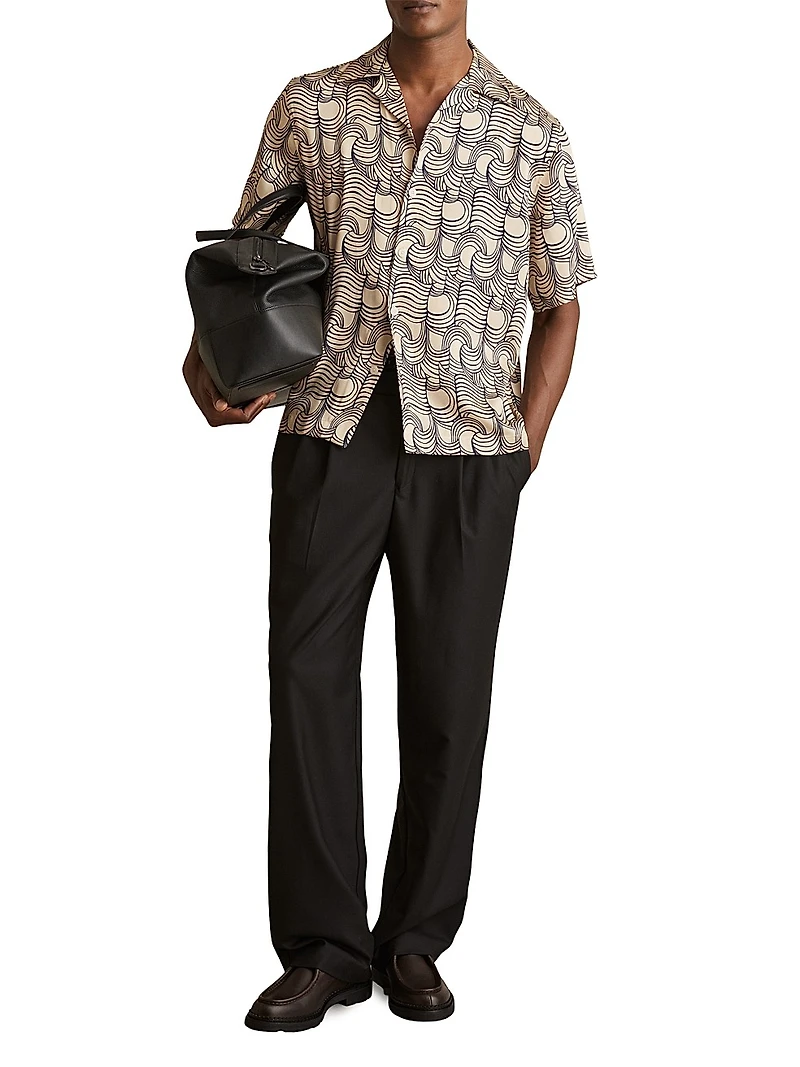 Wave Printed Camp Shirt