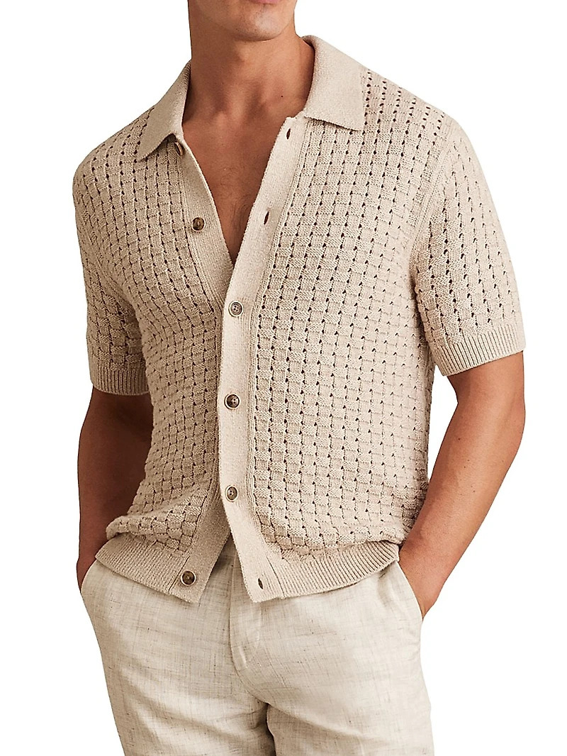 Button Through Crochet Shirt