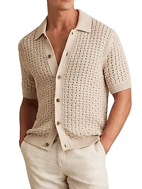 Button Through Crochet Shirt