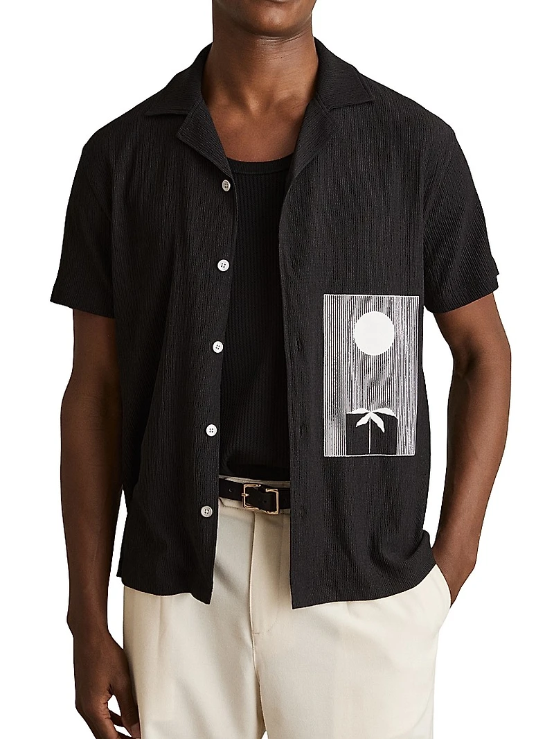 Abstract Print Cuban Shirt