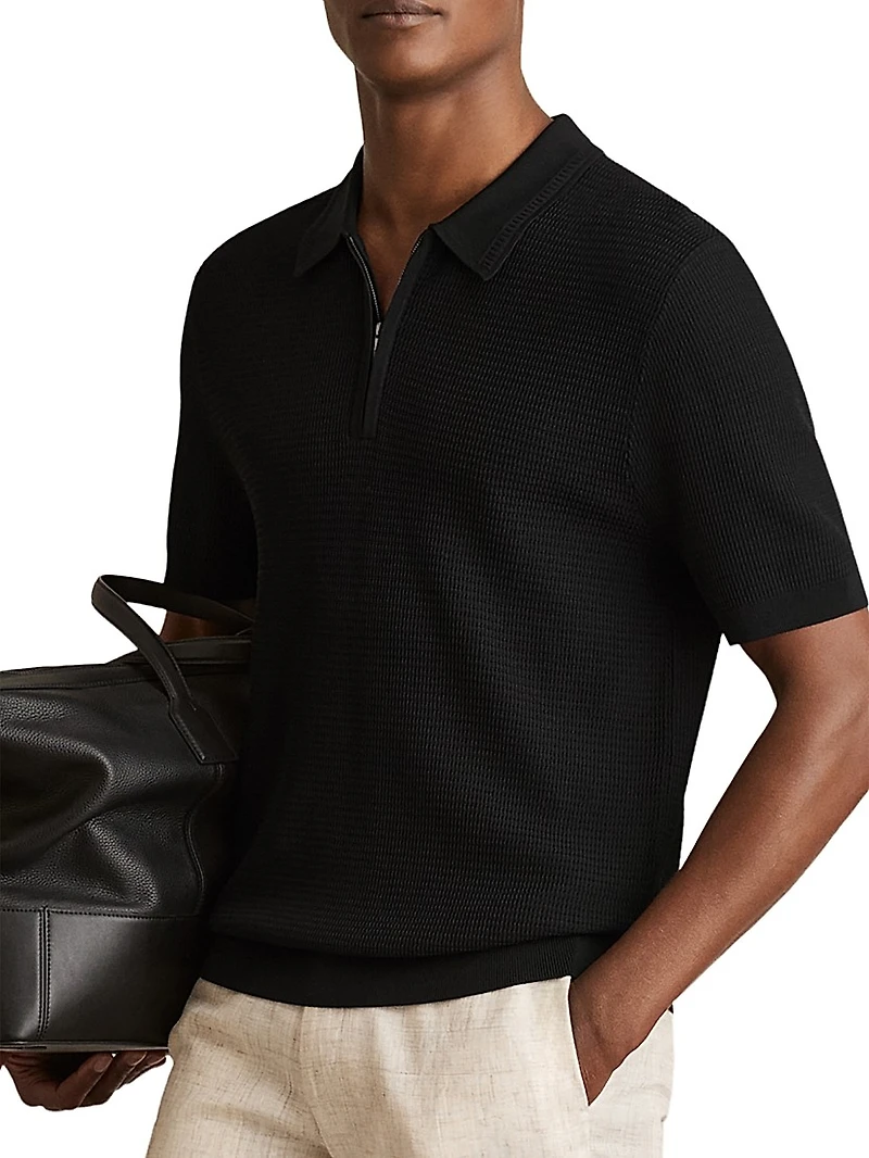 Regis Zip-Front Polo Shirt