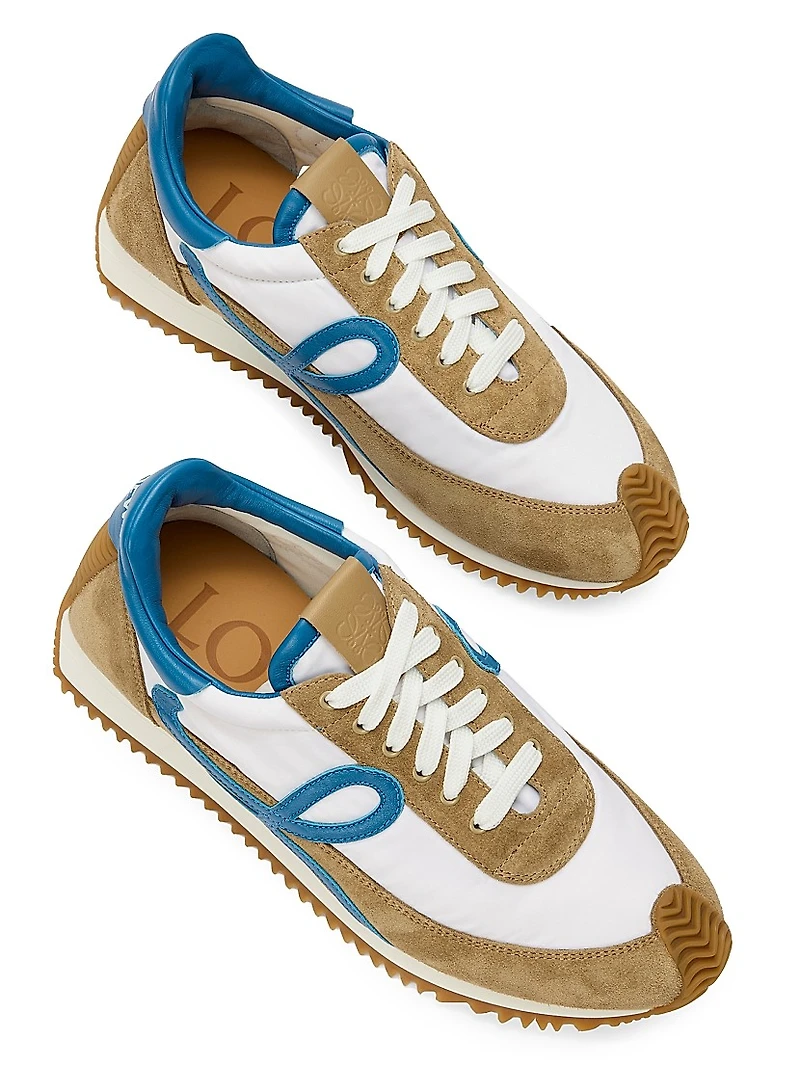 Men's Flow Runner 2.0 Leather & Suede Low-Top Sneakers