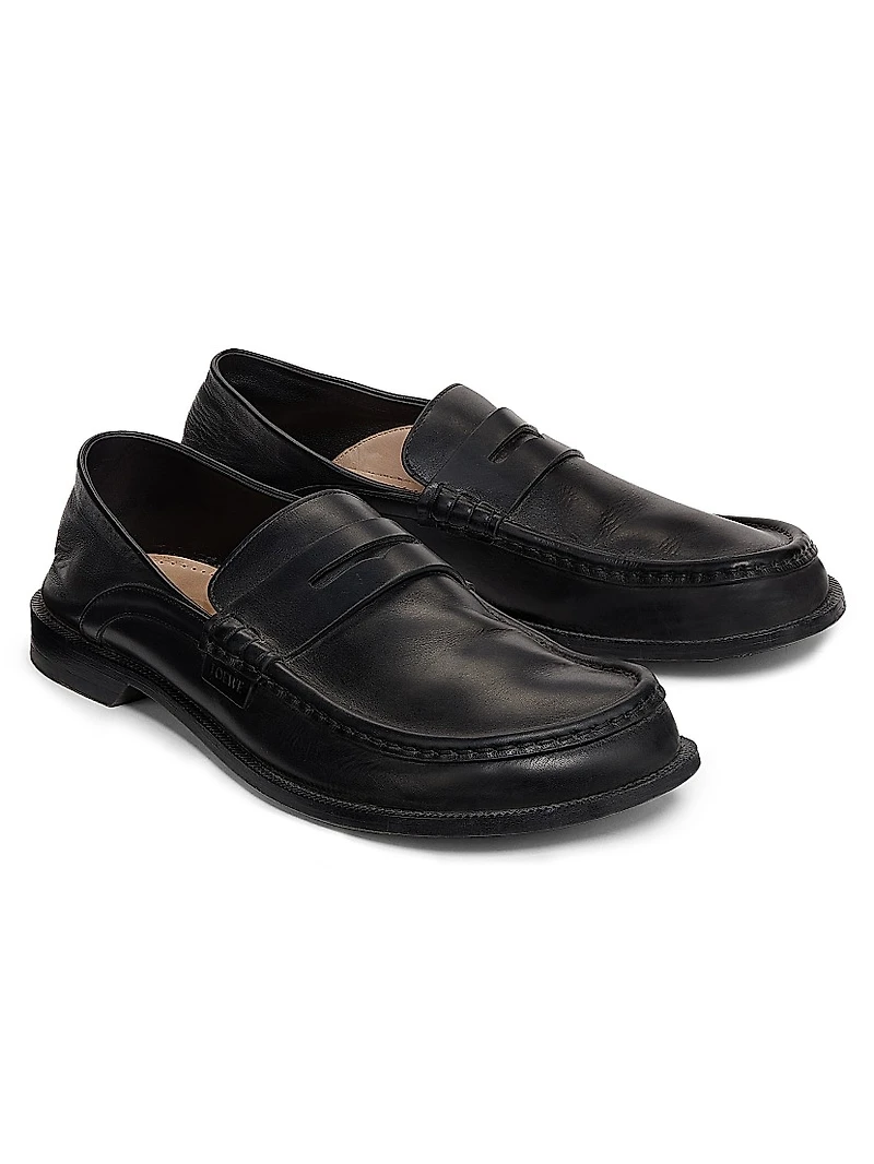 Campo Flap Back Leather Penny Loafers