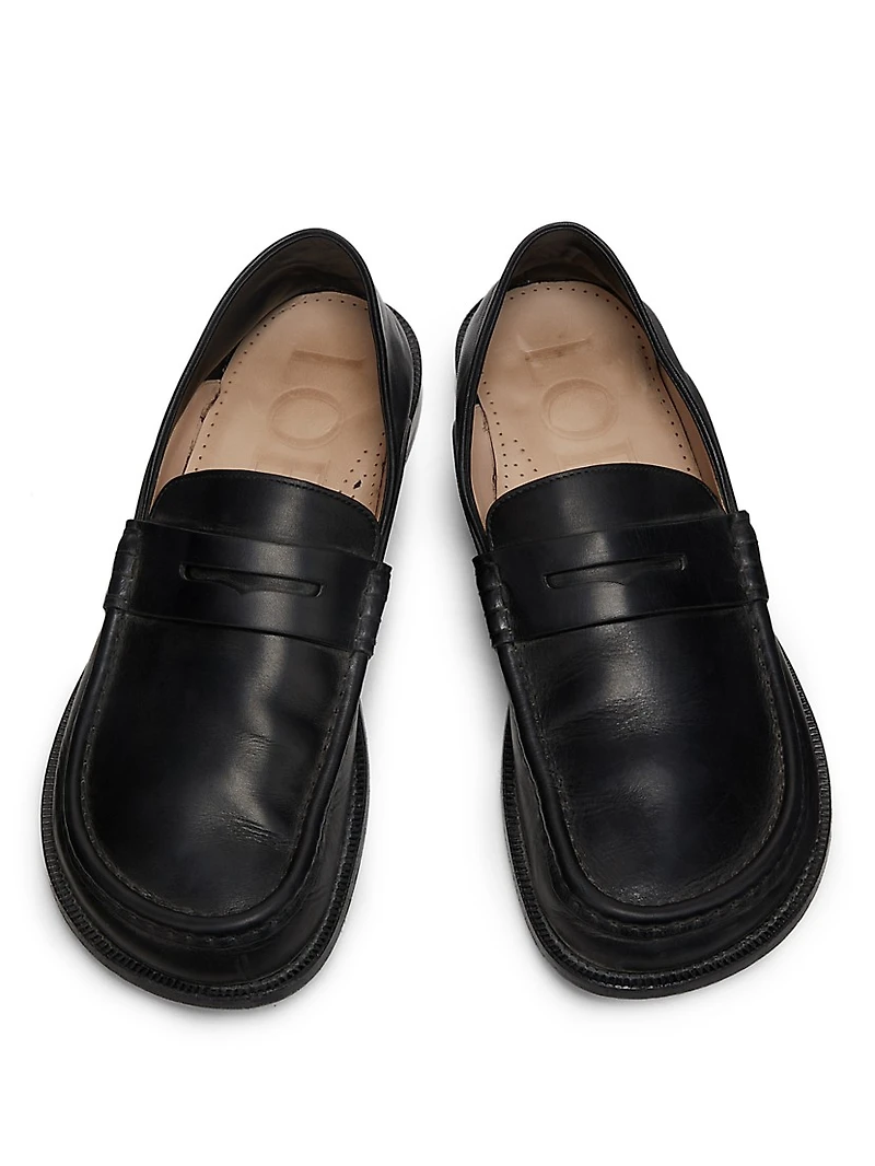 Campo Flap Back Leather Penny Loafers