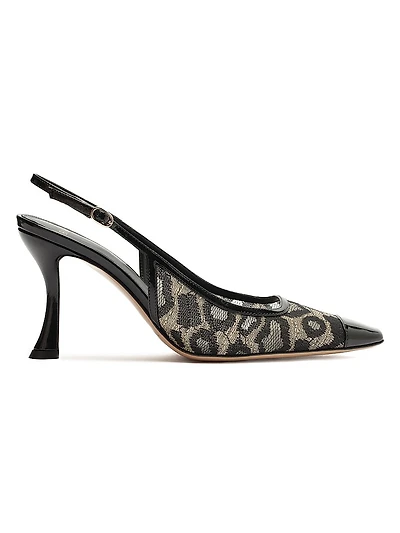Olivia 85MM Printed Slingback Pumps