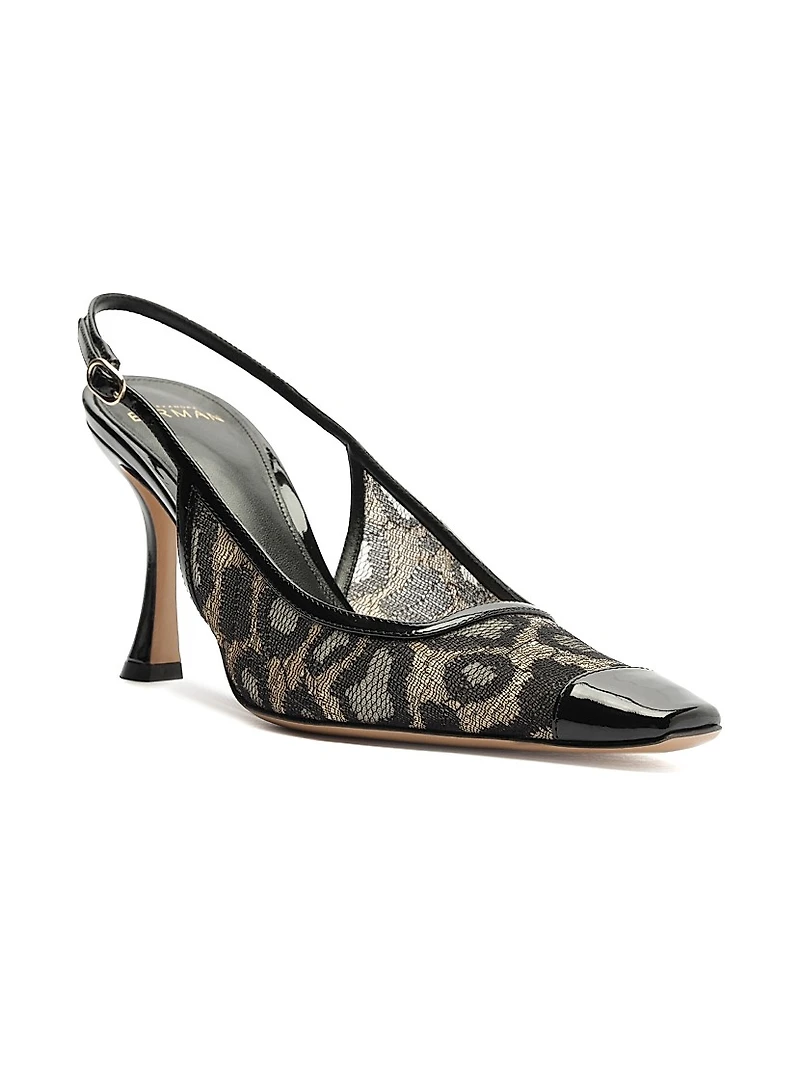 Olivia 85MM Printed Slingback Pumps