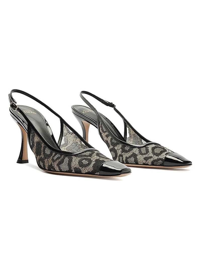 Olivia 85MM Printed Slingback Pumps