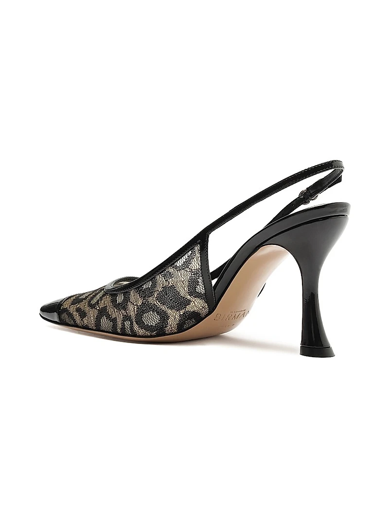 Olivia 85MM Printed Slingback Pumps