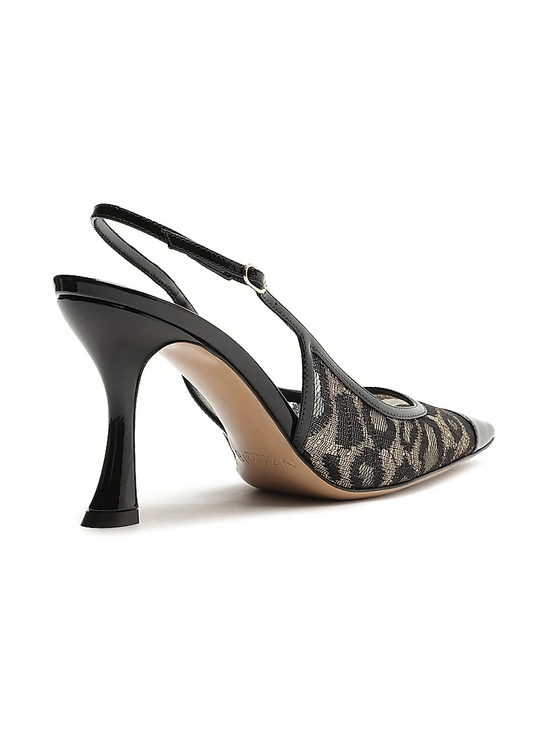 Olivia 85MM Printed Slingback Pumps