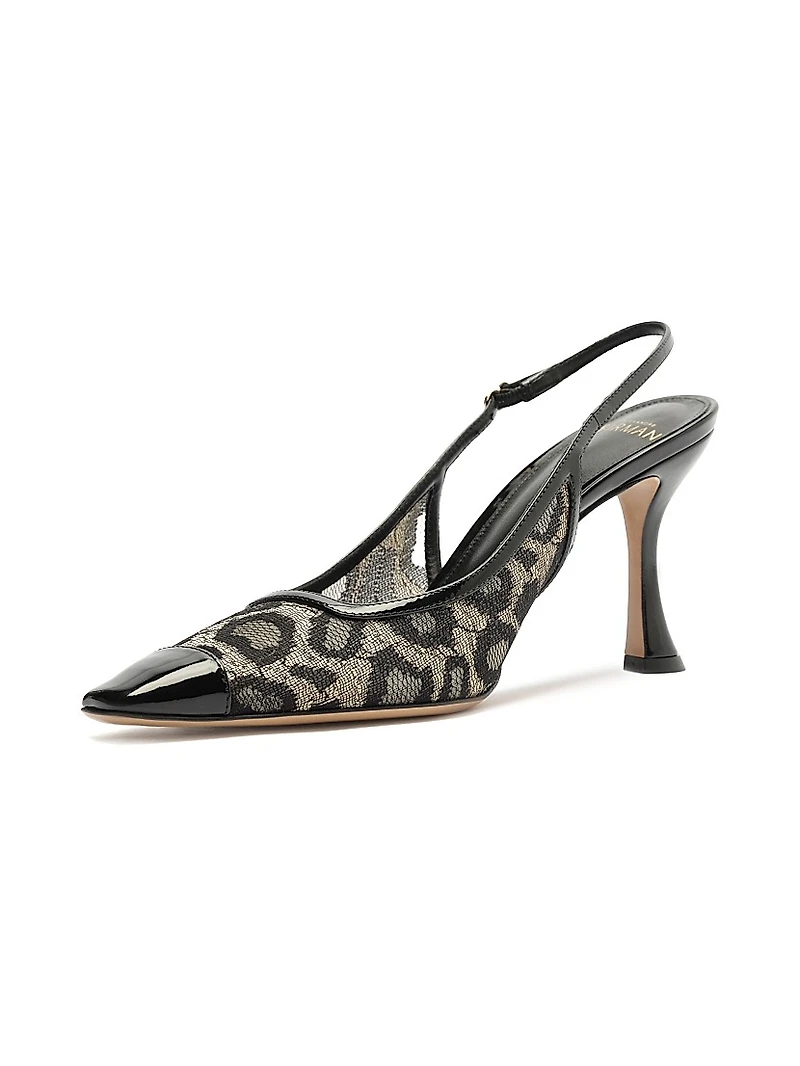 Olivia 85MM Printed Slingback Pumps