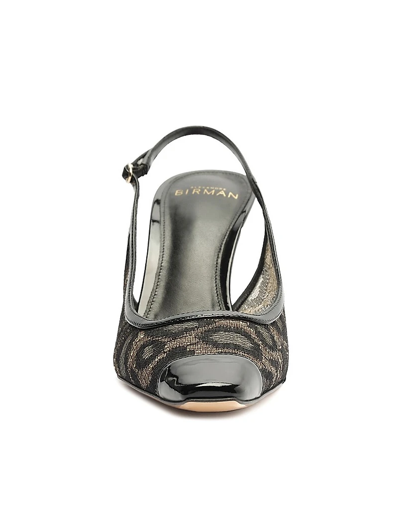 Olivia 85MM Printed Slingback Pumps