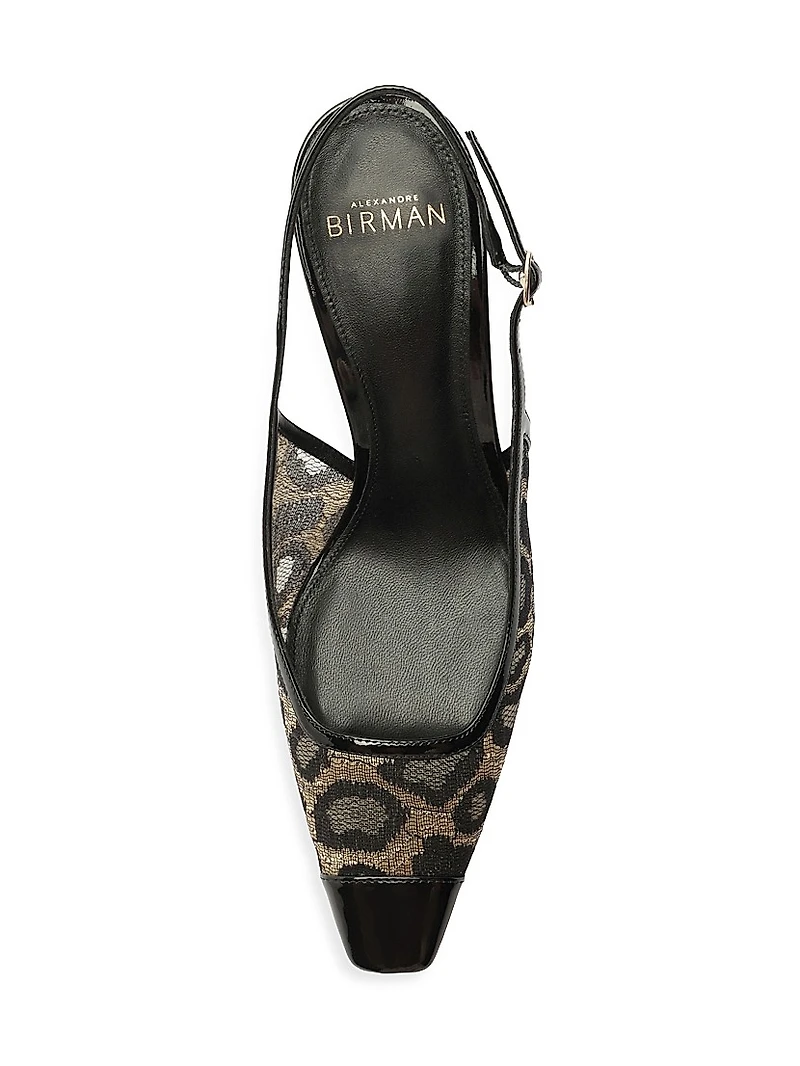Olivia 85MM Printed Slingback Pumps