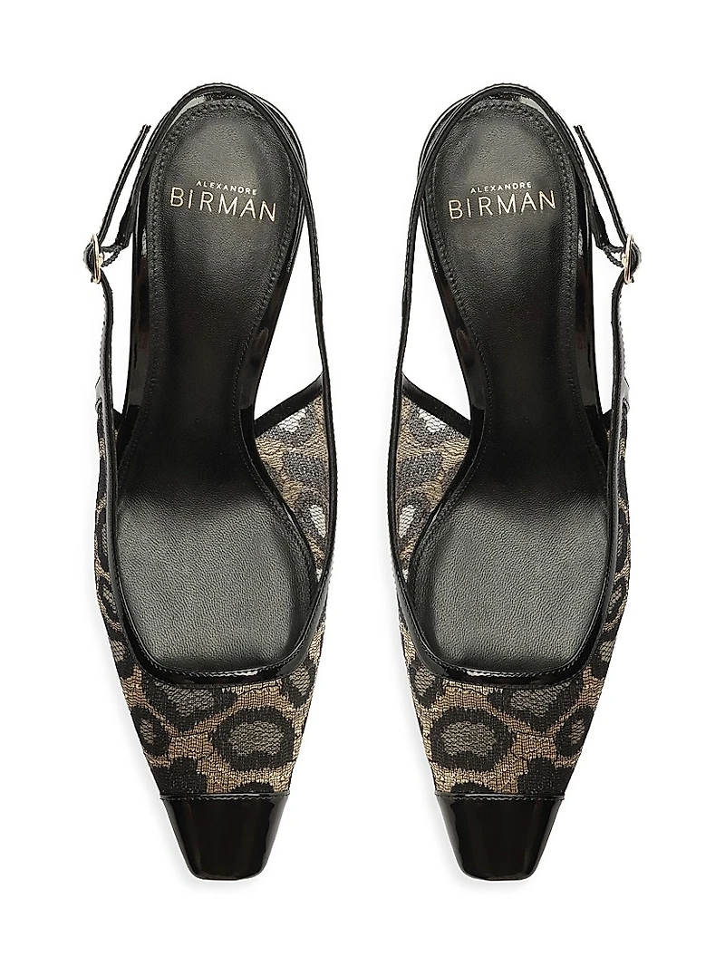 Olivia 85MM Printed Slingback Pumps
