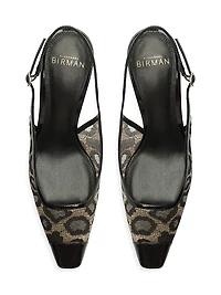 Olivia 85MM Printed Slingback Pumps