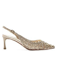 Jane Tresse 60MM Metallic Leather Slingback Pumps