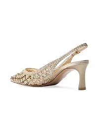 Jane Tresse 60MM Metallic Leather Slingback Pumps