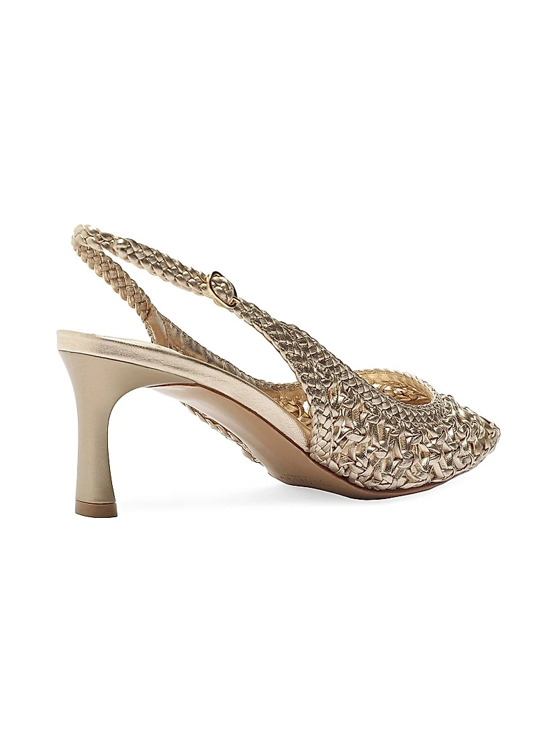 Jane Tresse 60MM Metallic Leather Slingback Pumps