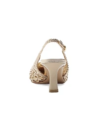 Jane Tresse 60MM Metallic Leather Slingback Pumps
