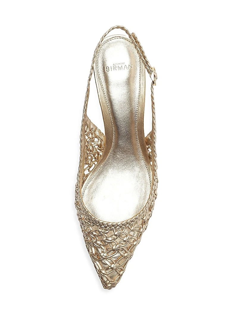 Jane Tresse 60MM Metallic Leather Slingback Pumps