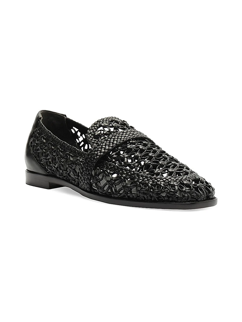Jane Tresse Woven Leather Loafers