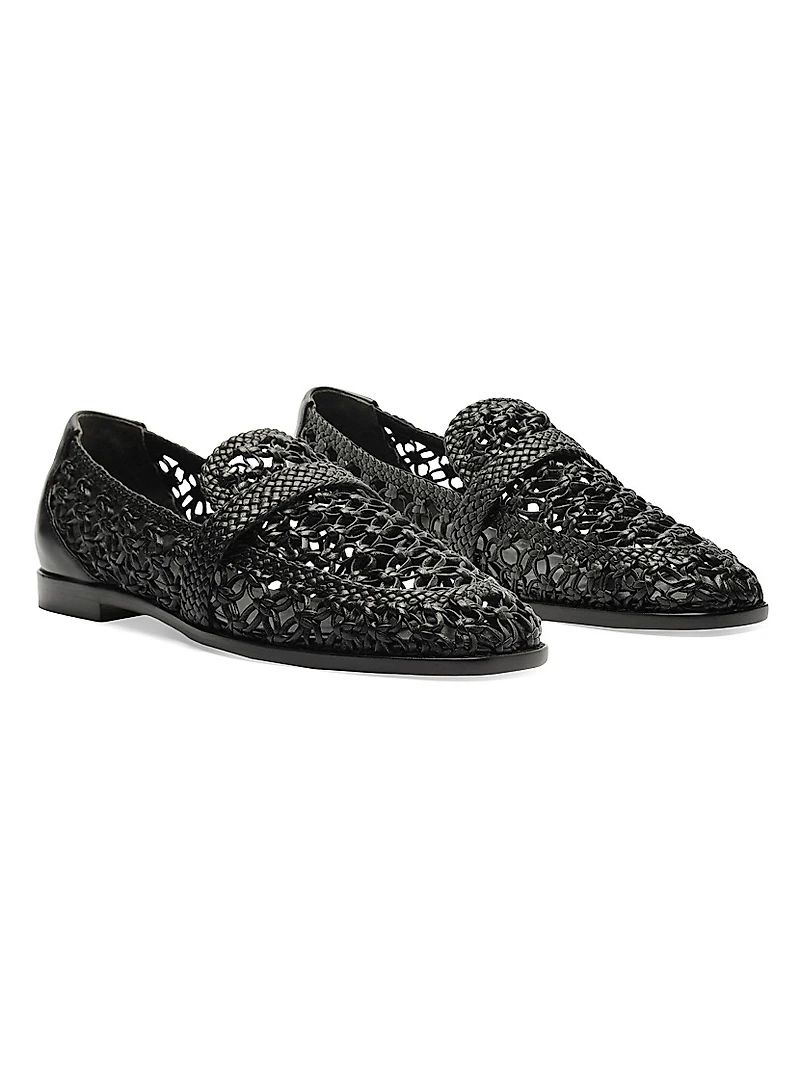 Jane Tresse Woven Leather Loafers