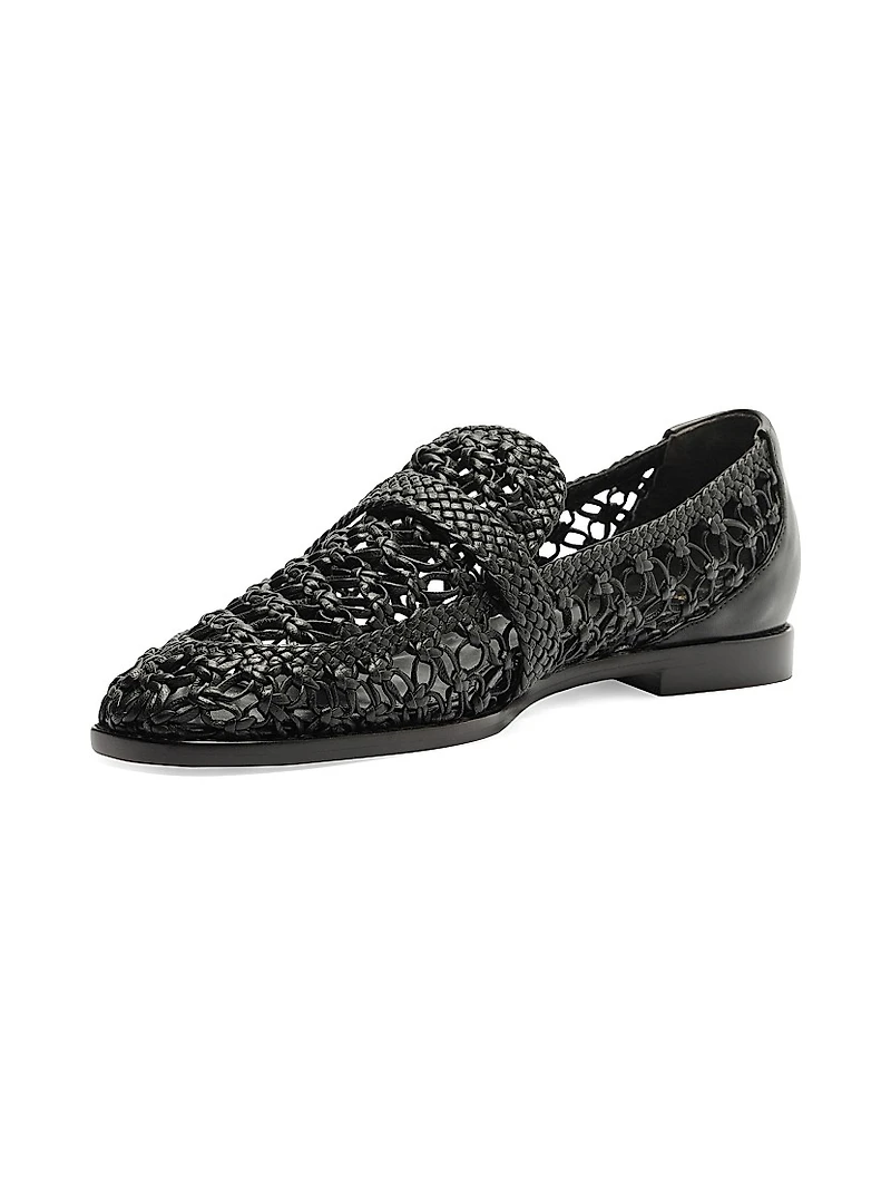 Jane Tresse Woven Leather Loafers