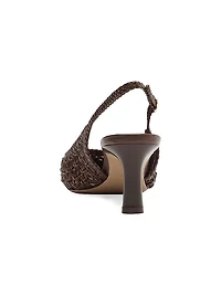 Jane Tresse 60MM Woven Leather Slingback Pumps