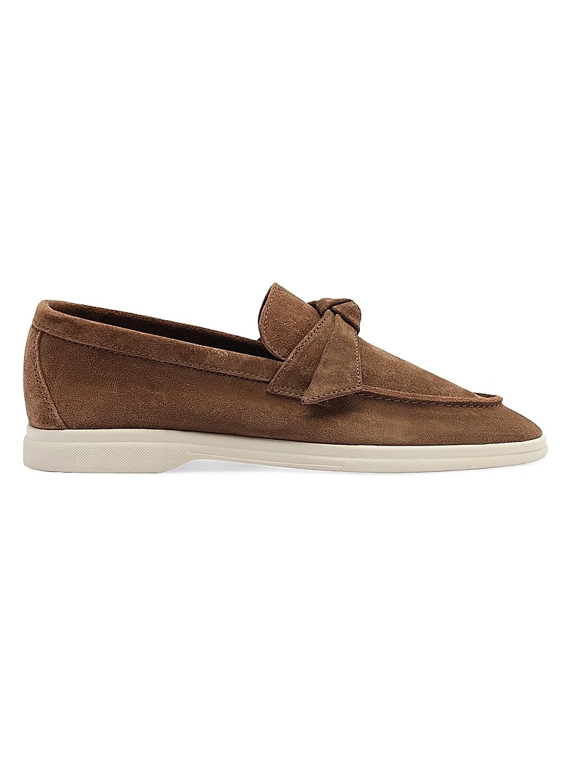 Clarita Suede Bow Loafers