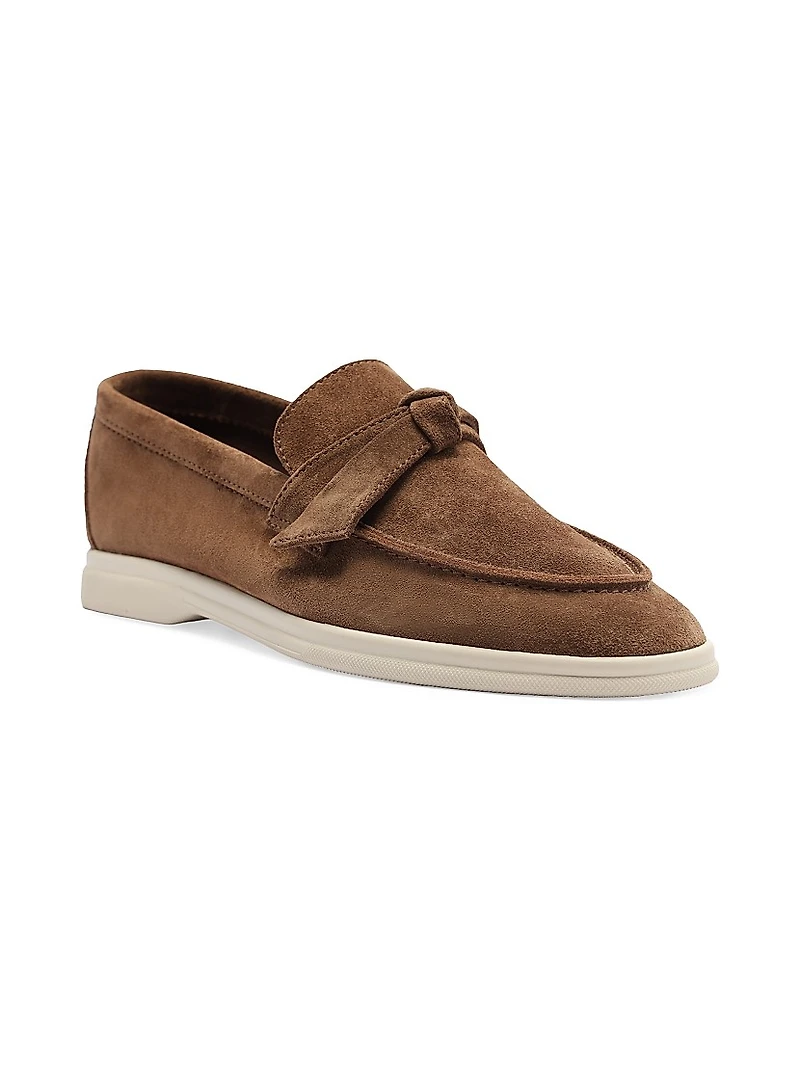 Clarita Suede Bow Loafers