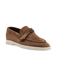 Clarita Suede Bow Loafers