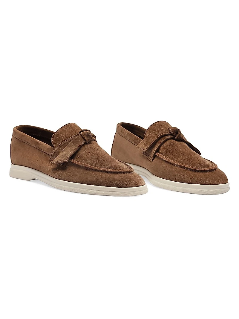 Clarita Suede Bow Loafers