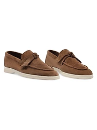 Clarita Suede Bow Loafers