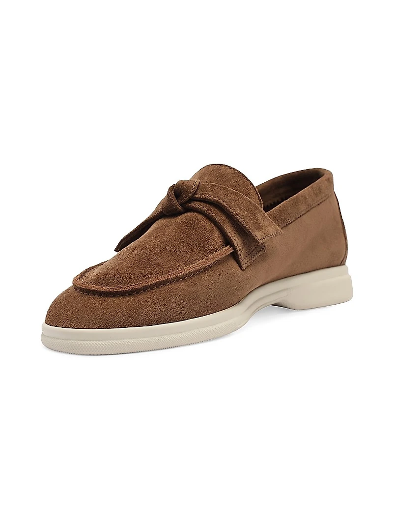 Clarita Suede Bow Loafers