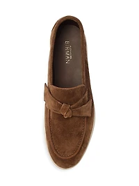 Clarita Suede Bow Loafers