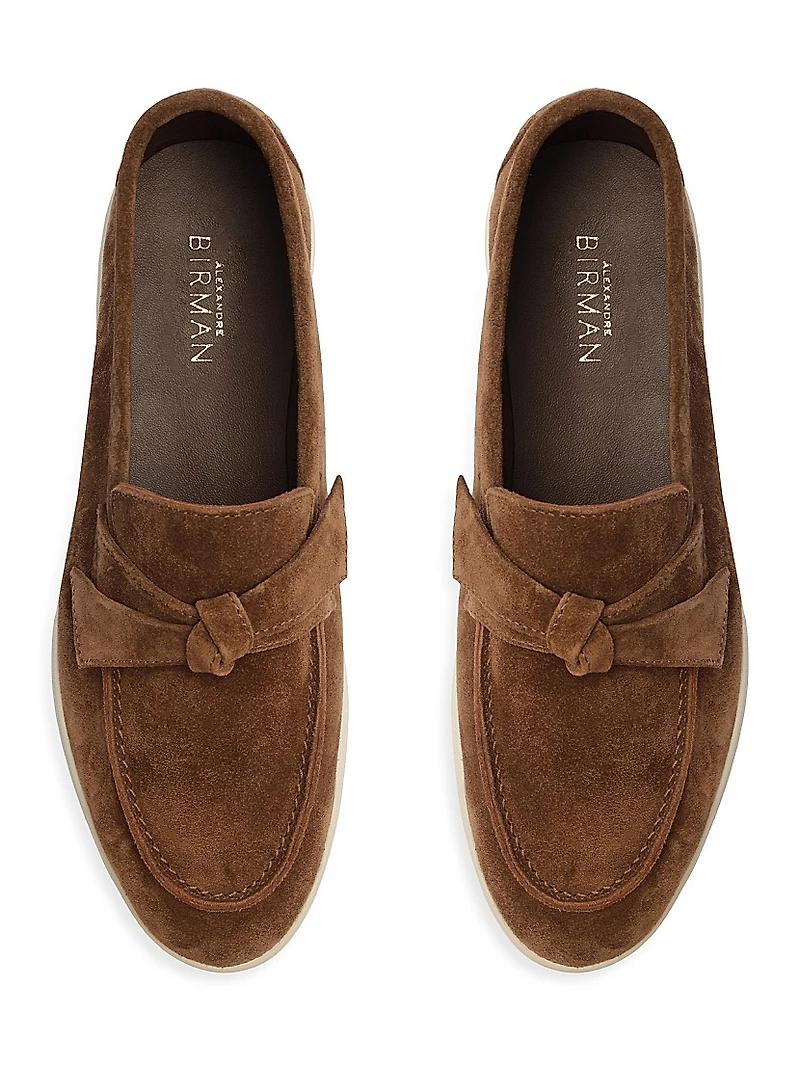 Clarita Suede Bow Loafers