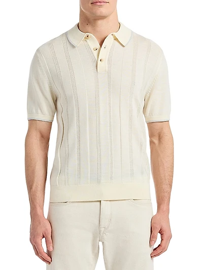 Edvan Striped Wool-Blend Polo Sweater