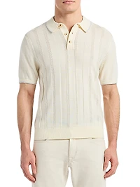 Edvan Striped Wool-Blend Polo Sweater