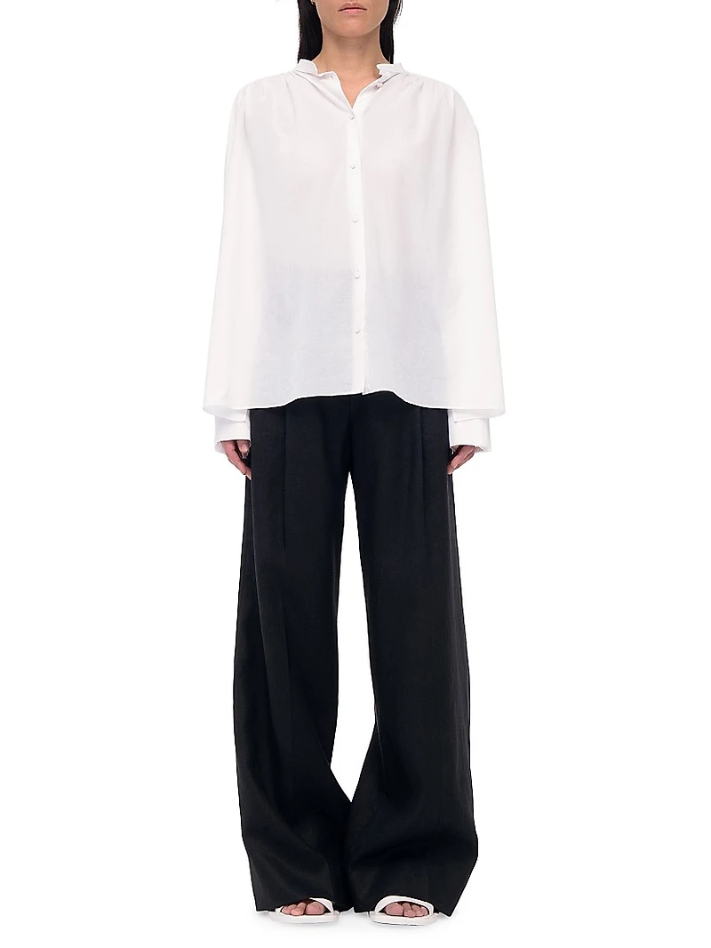 Gathered Voile Blouse