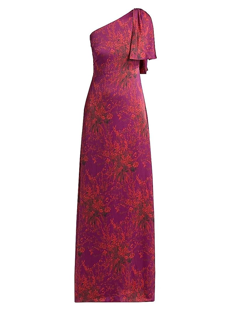 Chelsea Floral One-Shoulder Gown